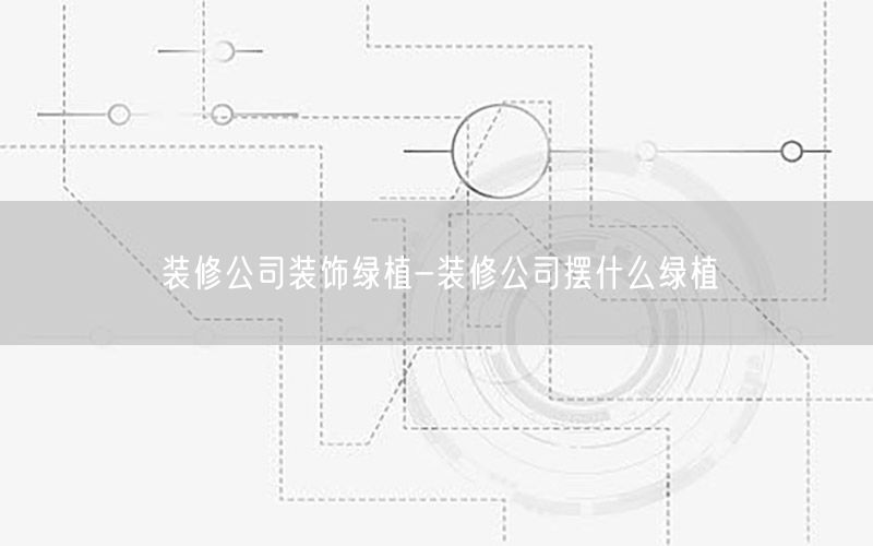 装修公司装饰绿植-装修公司摆什么绿植