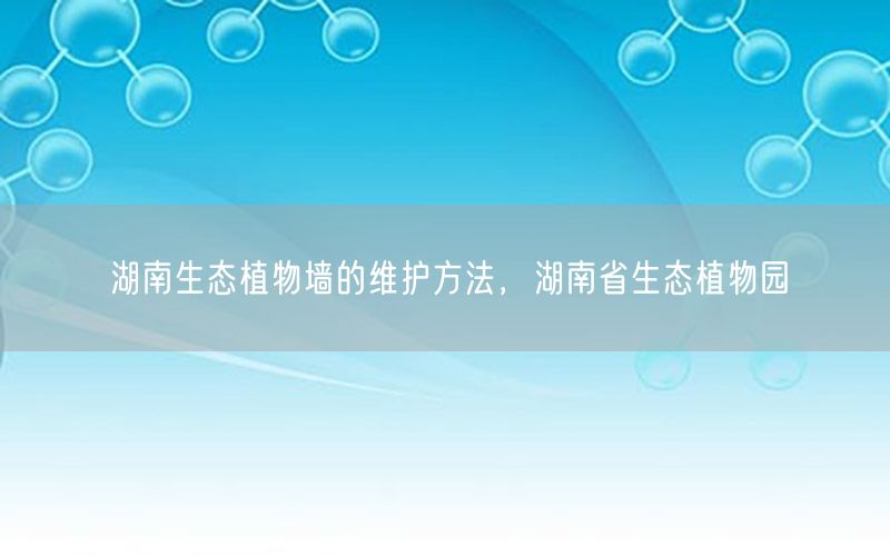 湖南生态植物墙的维护方法，湖南省生态植物园