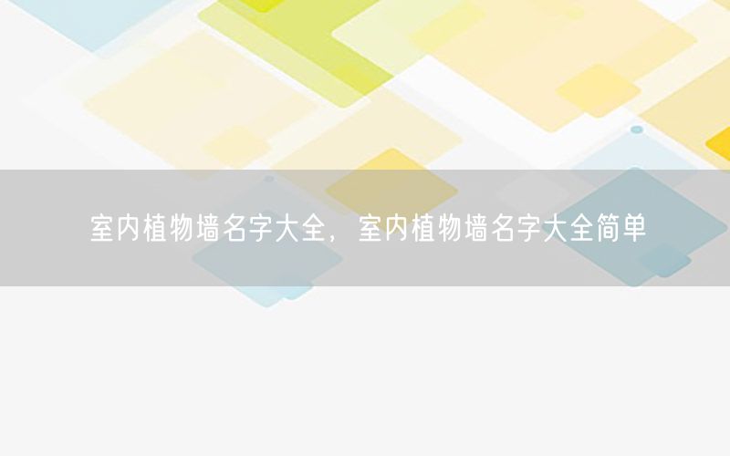 室内植物墙名字大全，室内植物墙名字大全简单